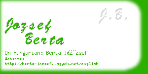 jozsef berta business card